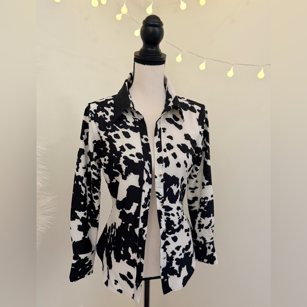Zara Black and White Button Down Shirt‎